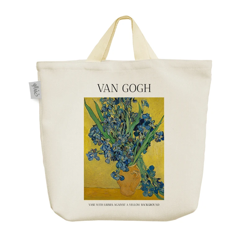 ساک خرید خندالو مدل گلدان زنبق ونسان ونگوگ کد H2023