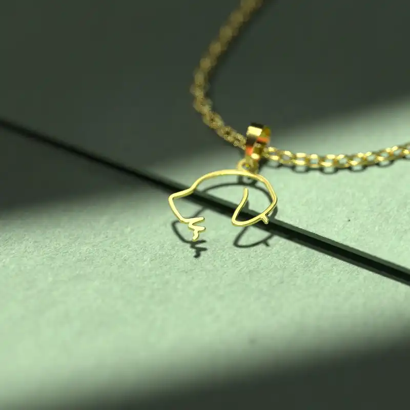 گردنبند طلا 18 عیار زنانه مدوپد مدل سگ کد B3-1-1223