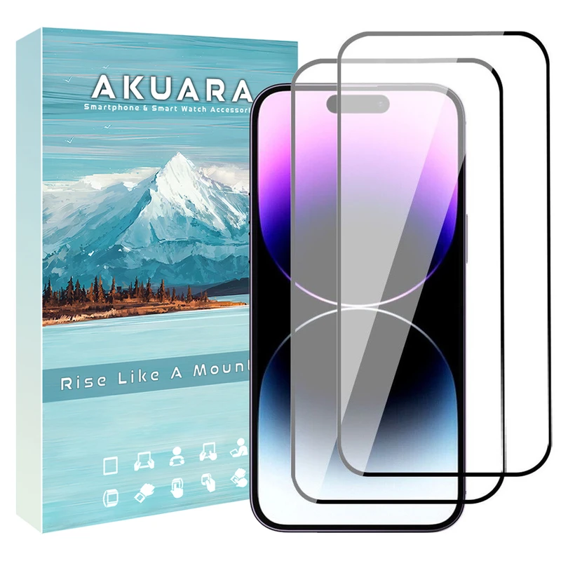 محافظ صفحه نمایش آکوآرا مدل Full AKU مناسب برای گوشی موبایل اپل iPhone 16 Pro Max مجموعه دو عددی
