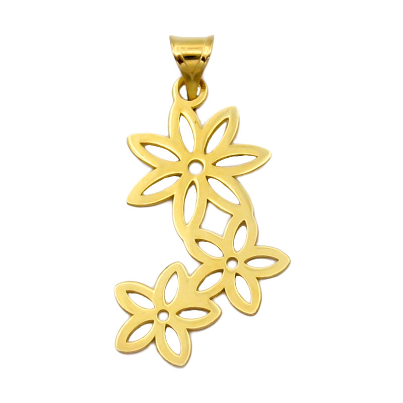 آویز گردنبند طلا 18 عیار زنانه کاپانی مدل گل کد KP022