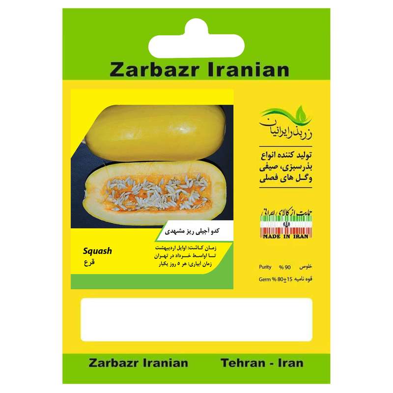 بذر کدو آجیلی مشهدی زر بذر ایرانیان کد ZBP-54
