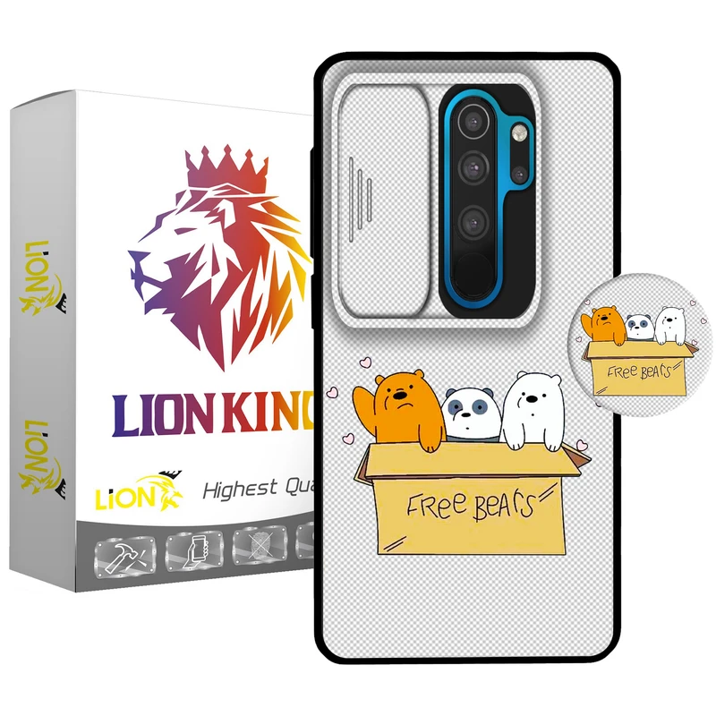 کاور لاین کینگ مدل PandaBax مناسب برای گوشی موبایل شیائومی Redmi Note 8 Pro به همراه پایه نگهدارنده