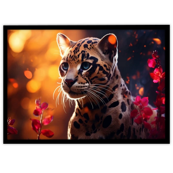 تابلو نوری بکلیت طرح حیات وحش یوز پلنگ مدل B-MID-20292