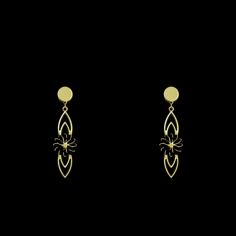 گوشواره طلا 18 عیار زنانه مدوپد مدل هندسی کد GA1-14640