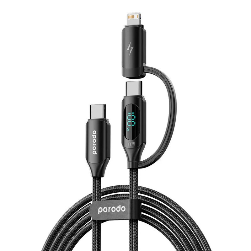  کابل تبدیل USB-C به USB-C / لایتنینگ پرودو مدل 2N1C2CL طول 1.2 متر