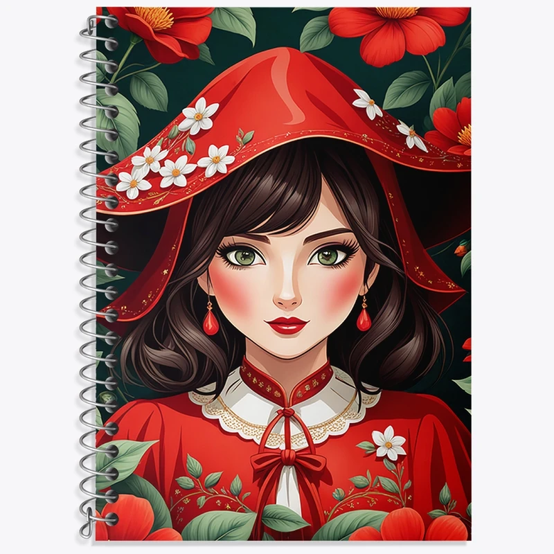 دفتر زبان 50 برگ خندالو مدل دو خط طرح دخترانه کد N1142