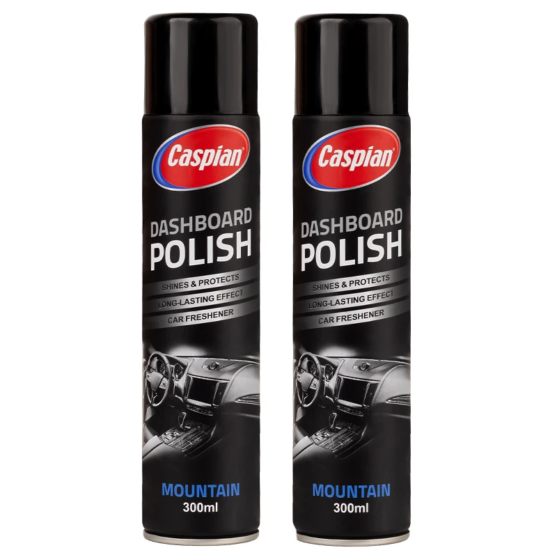 اسپری براق کننده داشبورد کاسپین مدل MOUNTAIN حجم 300 میلی لیتر مجموعه دو عددی