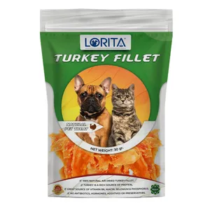  تشویقی سگ و گربه لوریتا مدل DRIED TURKEY FILLET وزن 30 گرم 