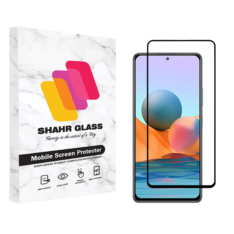  محافظ صفحه نمایش شهر گلس مدل FUL مناسب برای گوشی موبایل شیائومی Redmi Note 10 Pro