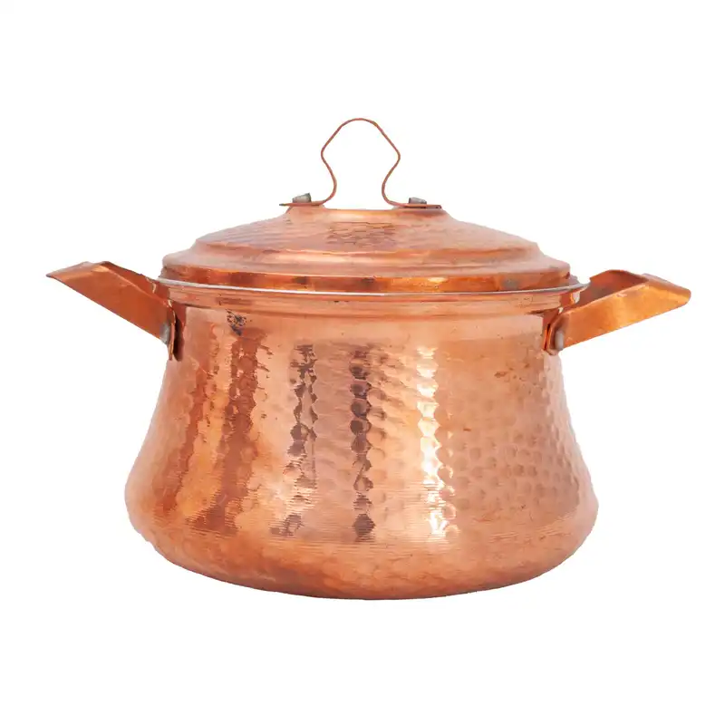 سرویس سماور ذغالی مسی 21 پارچه مدل قلمکار