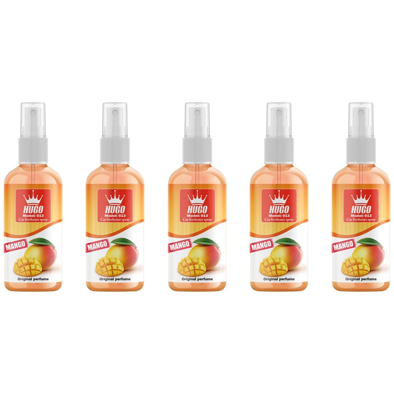 اسپری خوشبو کننده خودرو هوگو کد 013 با رایحه انبه حجم 50 میلی لیتر بسته 5 عددی