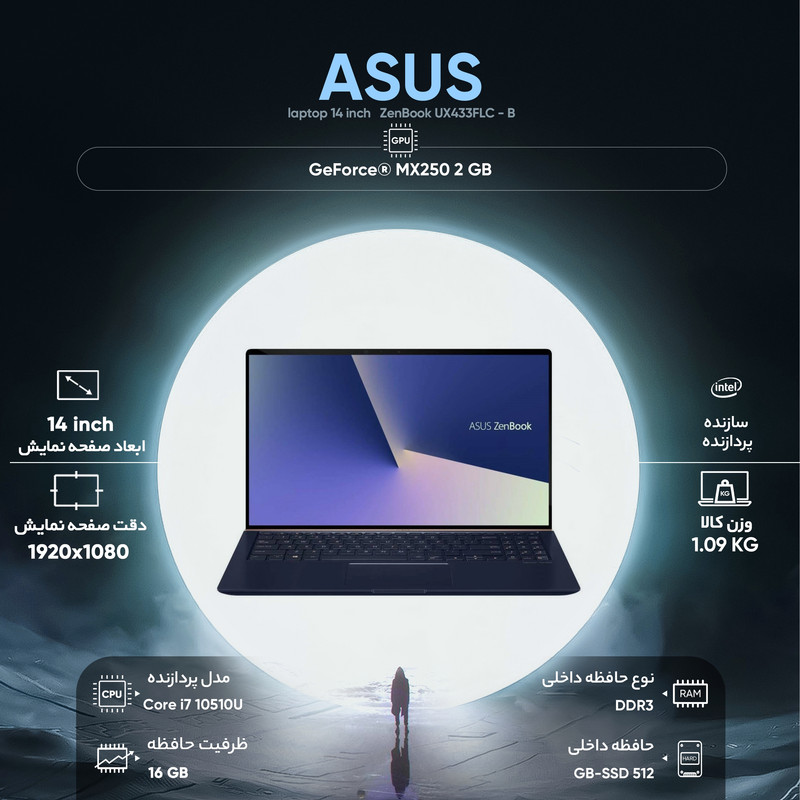 لپ تاپ 14 اینچی ایسوس مدل ZenBook UX433FLC - B