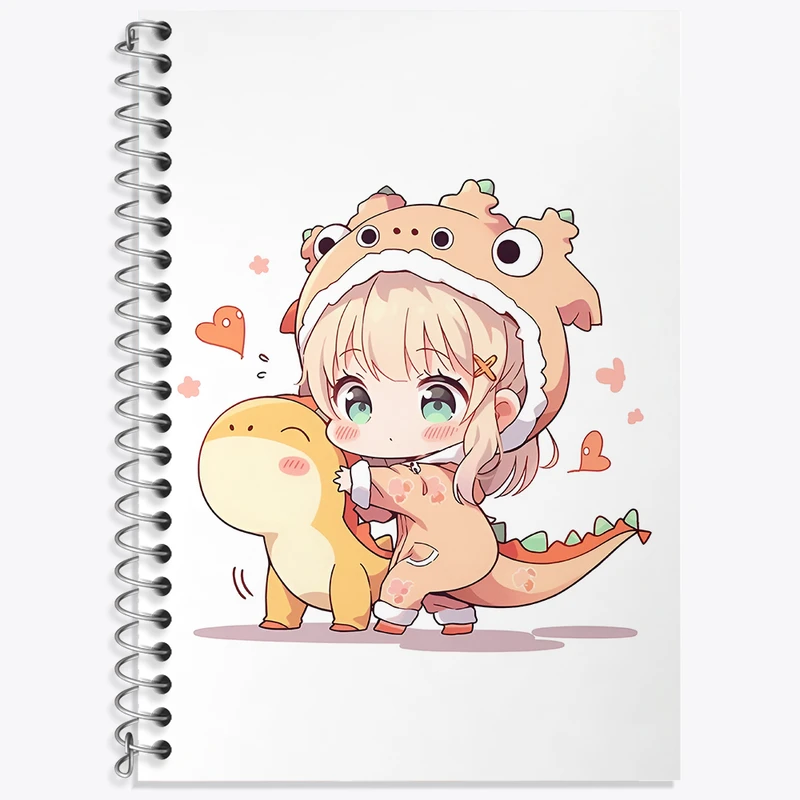 دفتر زبان 50 برگ خندالو مدل سه خط طرح دخترانه کیوت کد N2091