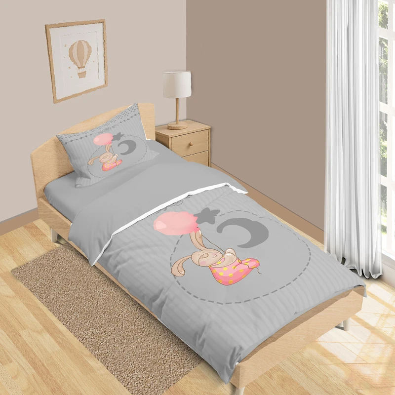 سرویس روتختی 1 نفر 5 تکه نوپه هوم مدل خرگوش و بادکنک T6372