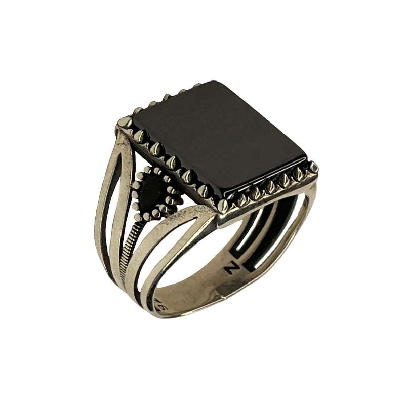 انگشتر نقره مردانه مدل عقیق