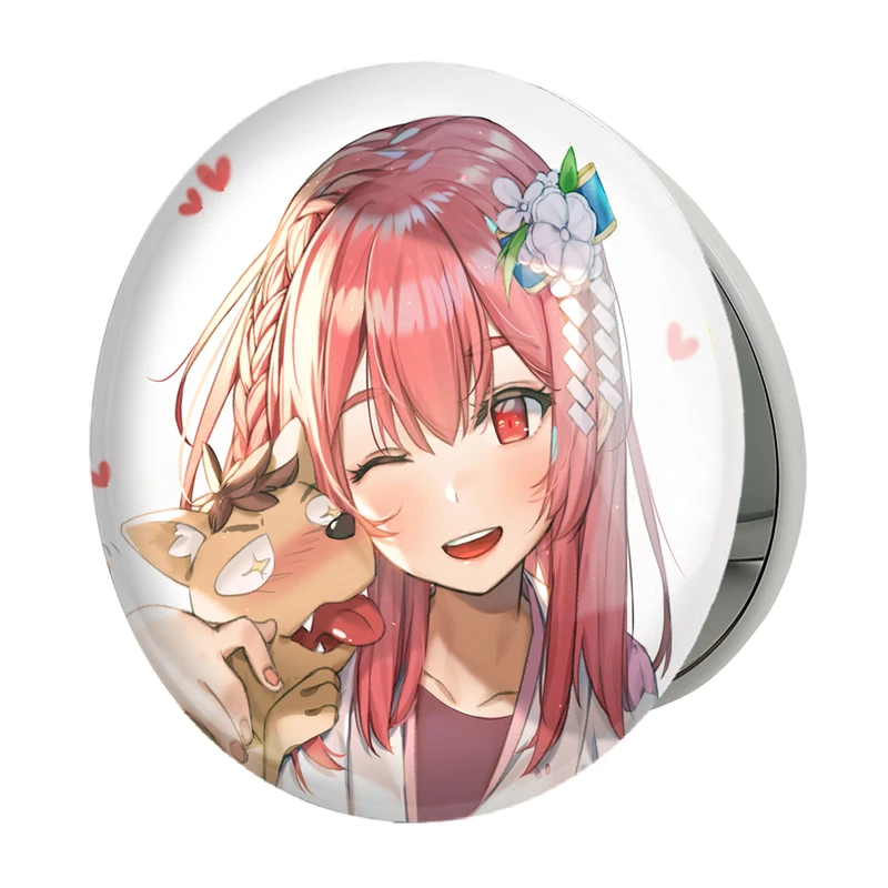 آینه جیبی خندالو طرح ساکوراساوا انیمه کانوجواوکاری مدل تاشو کد 18214 