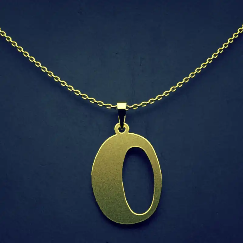 گردنبند طلا 18 عیار زنانه مدوپد مدل حرف O کد H3-1-1034