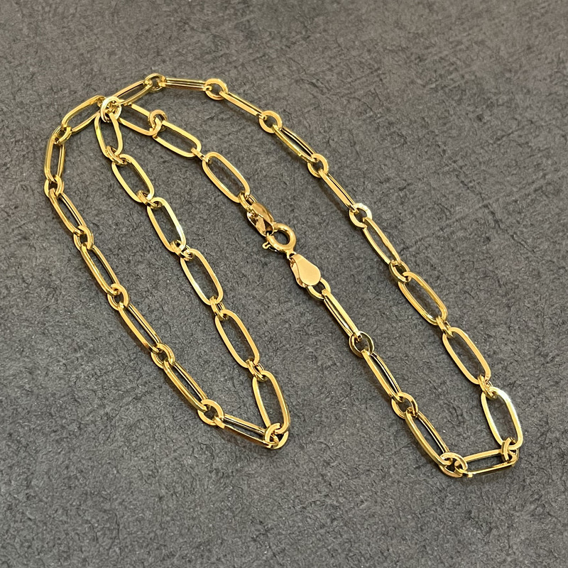 زنجیر حلقه ای ساده طلا 18 عیار مردانه دوست خوب مدل DK971