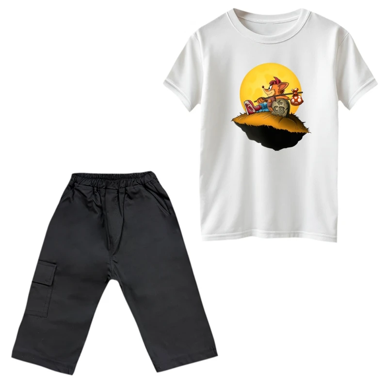 ست تی‌شرت و شلوارک پسرانه مدل کراش کد 8