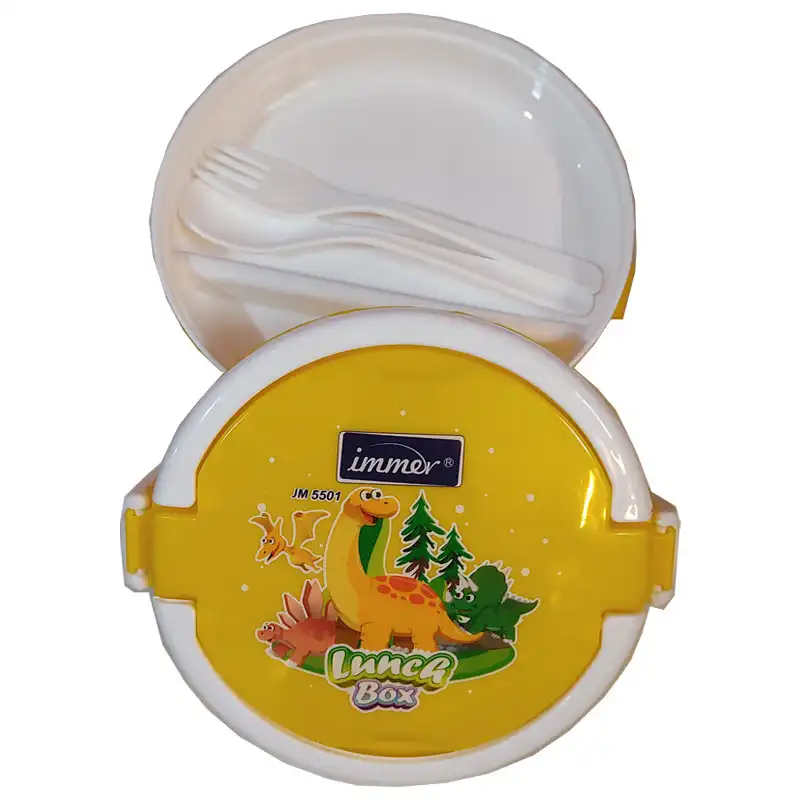 ظرف غذای کودک ایمر طرح دایناسور خندان کد JM5501 مجموعه 4 عددی