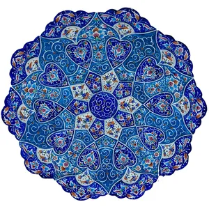  بشقاب میناکاری طرح گل و پرداز کد C20