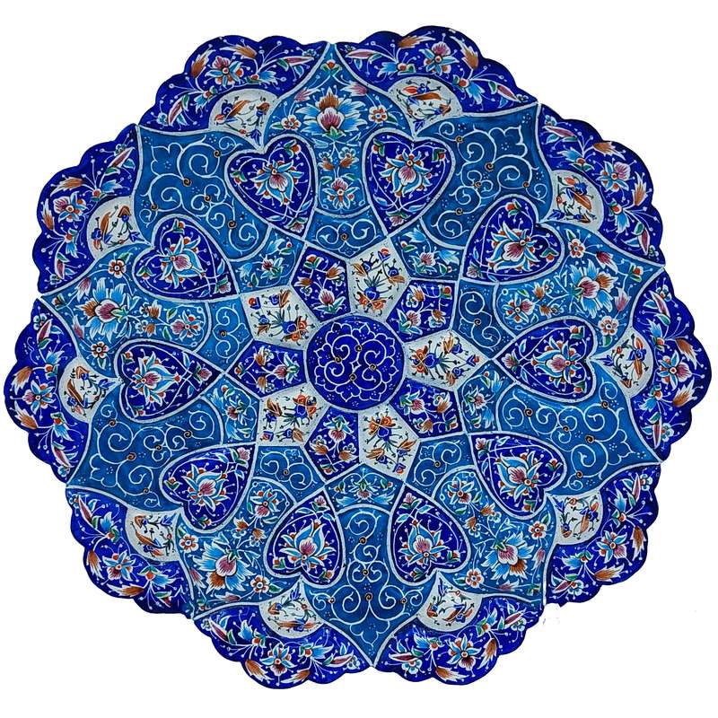  بشقاب میناکاری طرح گل و پرداز کد C20