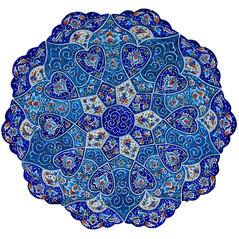  بشقاب میناکاری طرح گل و پرداز کد C20