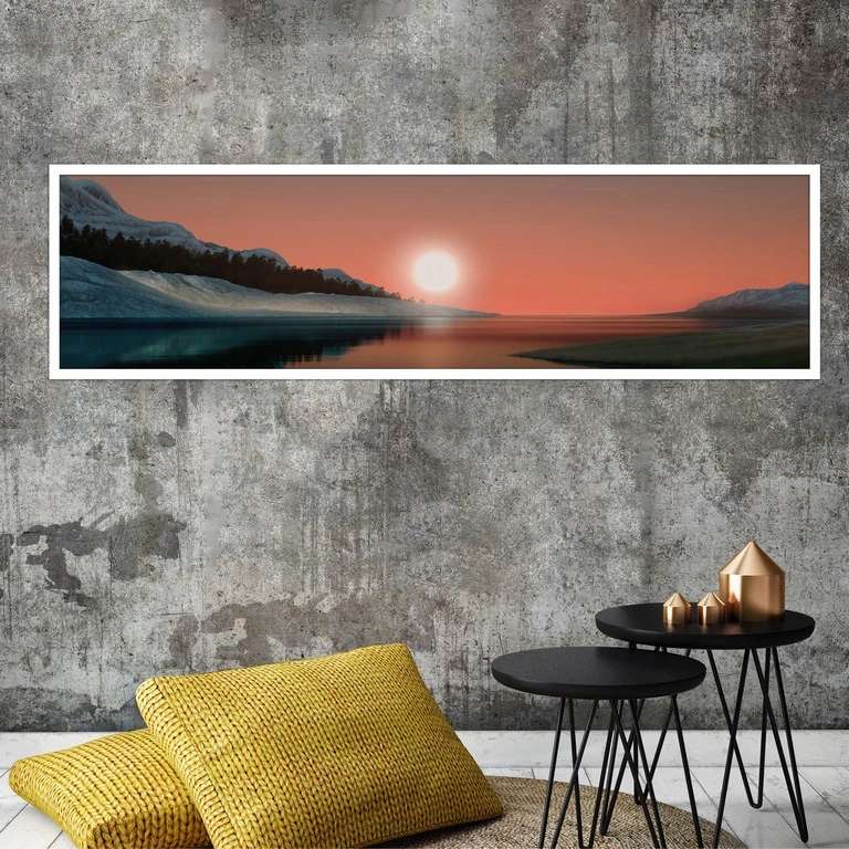 تابلو بکلیت طرح غروب خورشید و دریا مدل کشیده W-7780