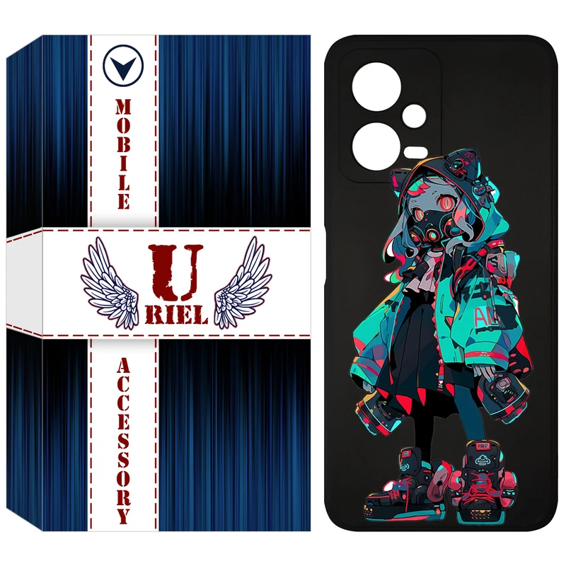 کاور یوریل قاب مدل KSH کد 58 طرح دخترگربه ای مناسب برای گوشی موبایل شیائومی Poco X5 / Redmi Note 12 5G