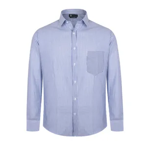 پیراهن آستین بلند مردانه ناوالس مدل راه راه PESCARA رنگ سرمه ای