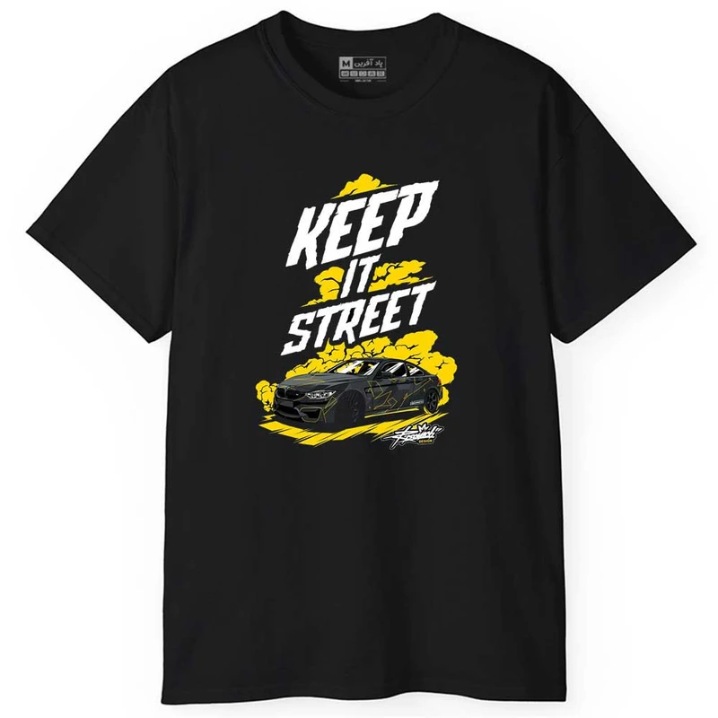تی شرت آستین کوتاه مردانه پاد آفرین مدل اسپرت طرح متن دار ماشینی bmw کد 01101