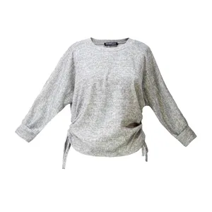 بلوز آستین بلند زنانه ربکا مدل بغل گت‌دار رنگ طوسی روشن