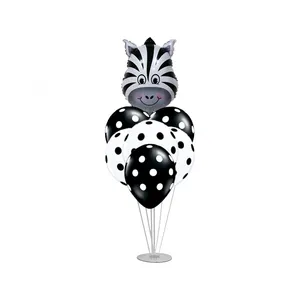 بادکنک سورتک مدل گورخر مجموعه 7 عددی به همراه استند بادکنک