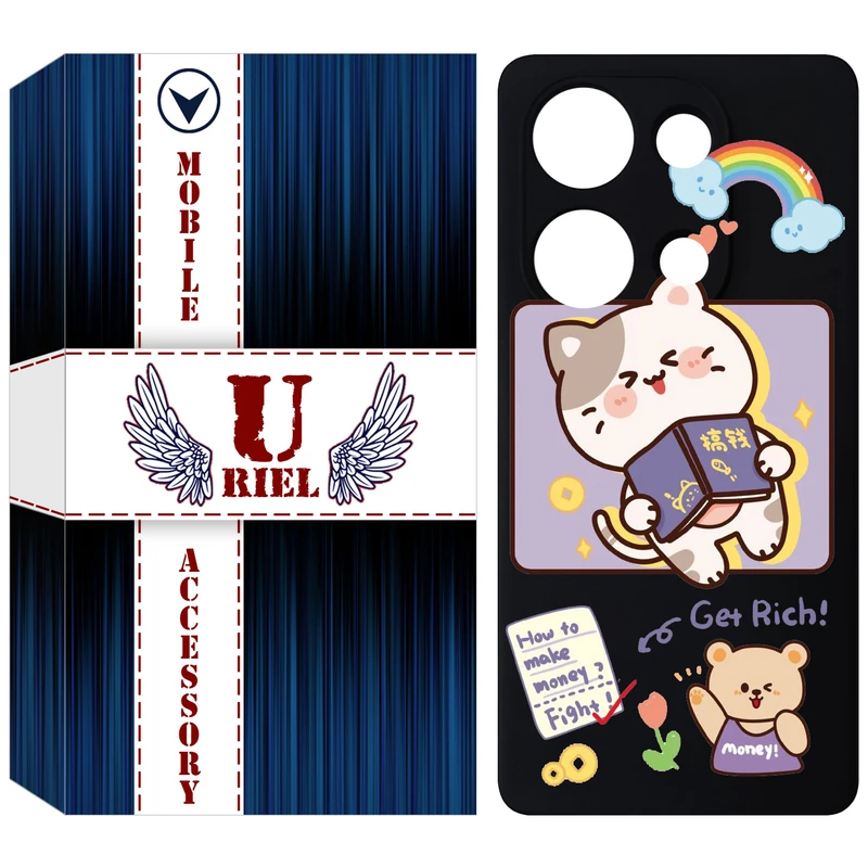 کاور یوریل مدل KSH کد 12 طرح گربه مناسب برای گوشی موبایل شیائومی Poco M6 Pro