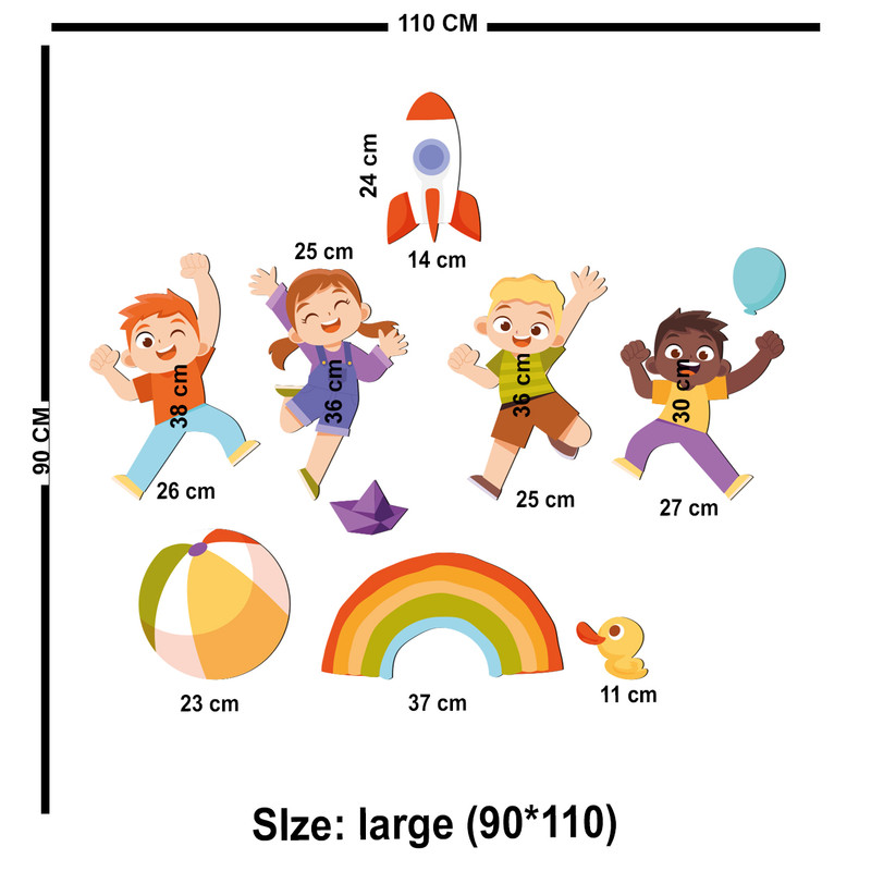 استیکر چوبی کودک باروچین مدل بچه های بازیگوش کد 1331 مجموعه 10 عددی