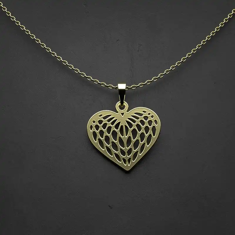 گردنبند طلا 18 عیار زنانه مدوپد مدل دایره و قلب کد CA10220