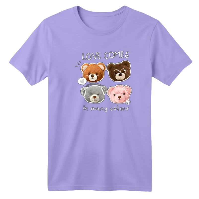 تی‌شرت آستین کوتاه لانگ یقه گرد بچگانه مدل چهار خرس