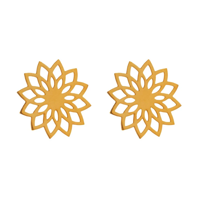 گوشواره میخی طلا 18 عیار زنانه نیکان گلد مدل گل