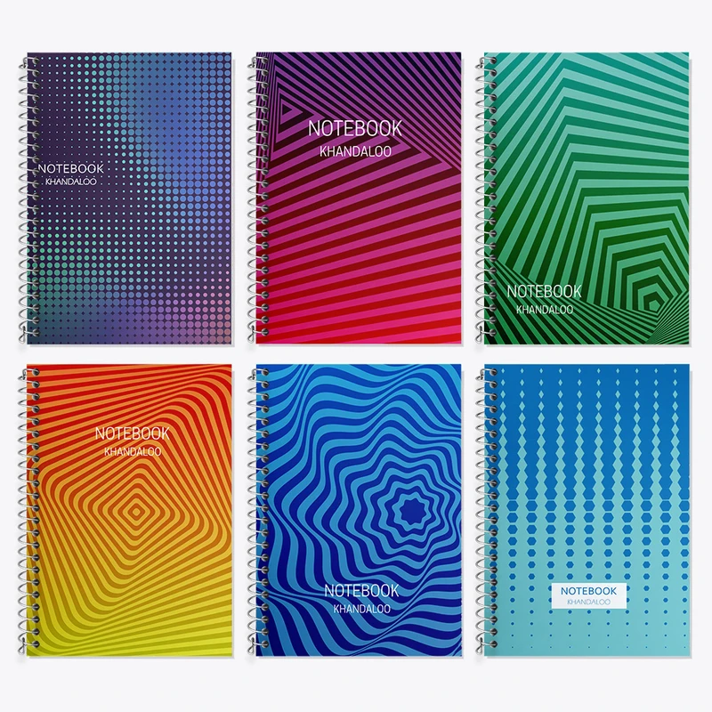 دفتر زبان 50 برگ خندالو مدل دو خط طرح فانتزی کد 5 مجموعه 6 عددی