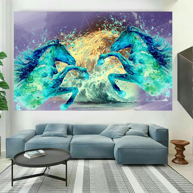 استیکر طرح اسب ها و موج خروشان کد AR2855