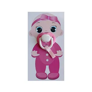 گیفت مدل نوزاد دختر پستونک طرح کارتی بسته ۸ عددی