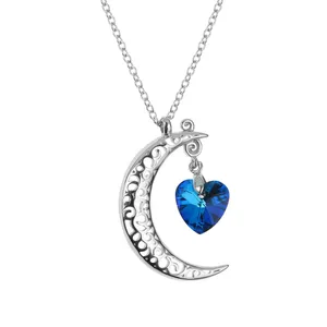 گردنبند نقره زنانه سواروسکی مدل ماه و قلب کد 693540