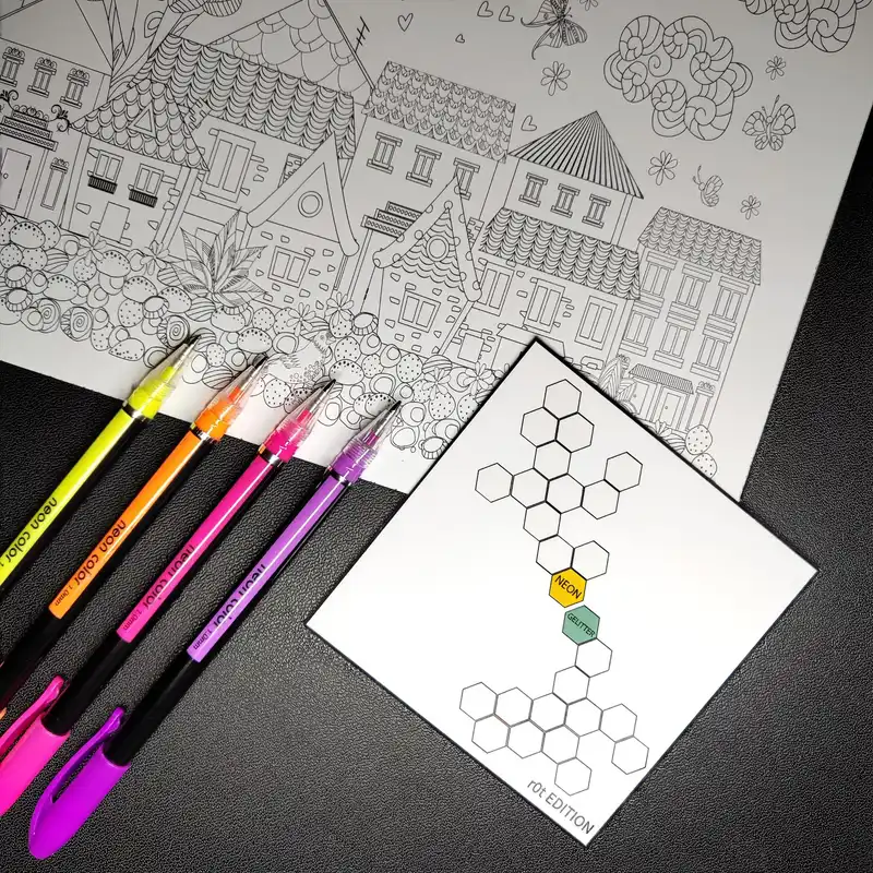 روان نویس مدل NEON GLITTER  بسته 24 عددی