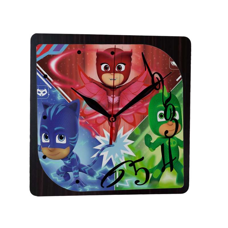 ساعت دیواری کودک طرح pj masks کد Tz11