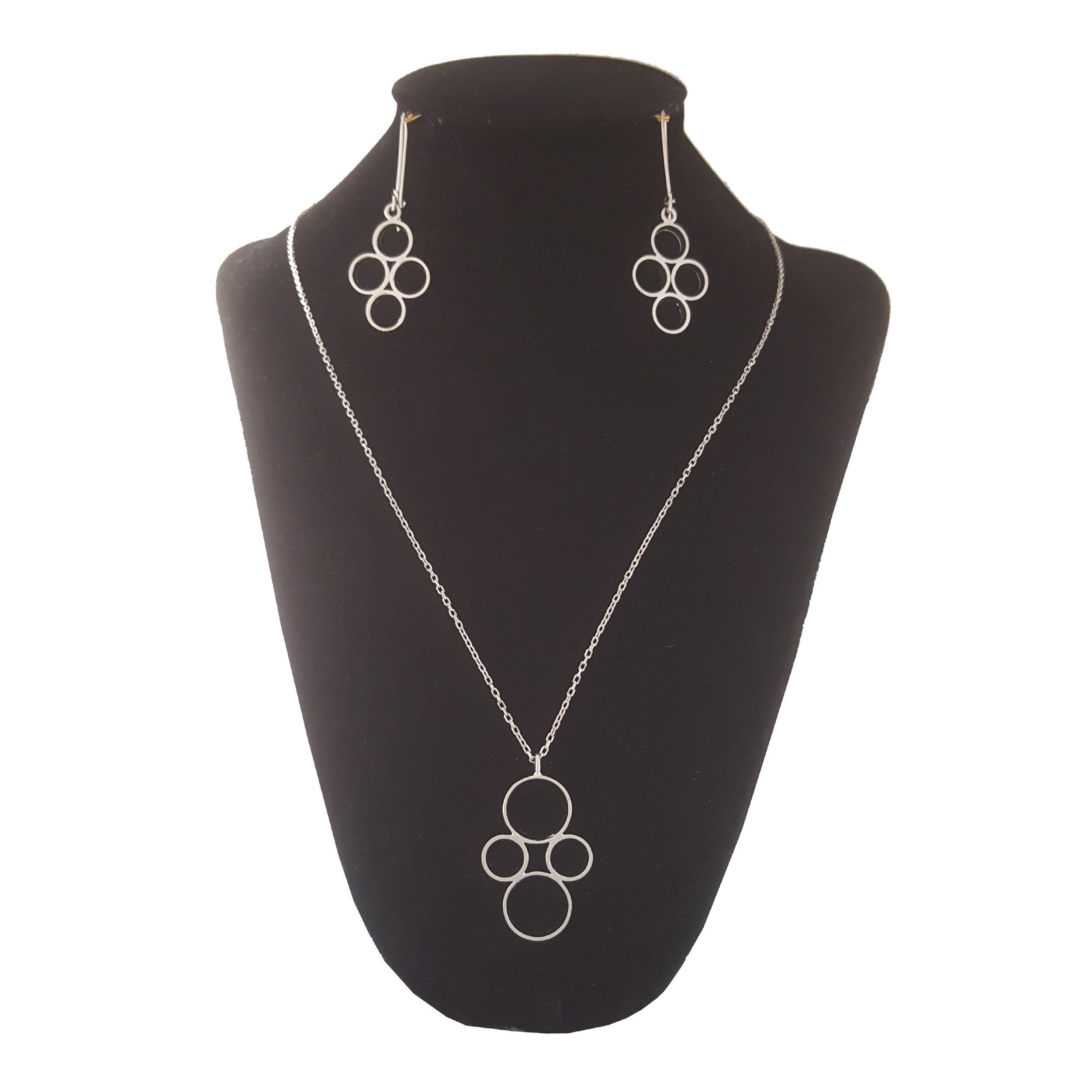 نیم ست نقره زنانه مدل دایره کد AB011