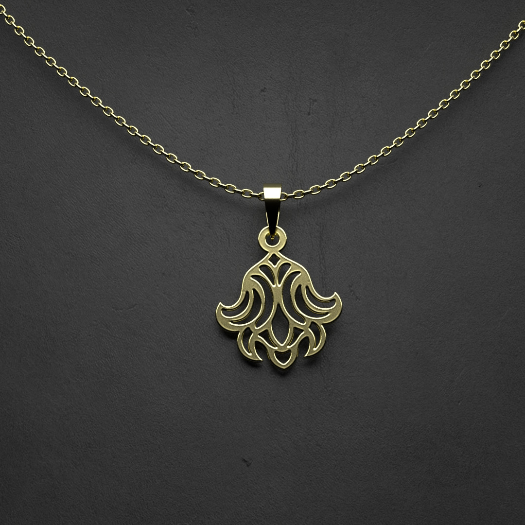 گردنبند طلا 18 عیار زنانه مدوپد مدل هندسی کد TT2-1-1186