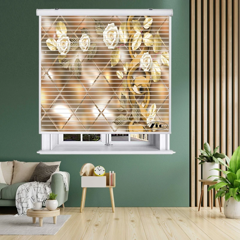 پرده زبرا زیو مدل سیلوئت 3D1376 سایز 150x150 سانتی متر