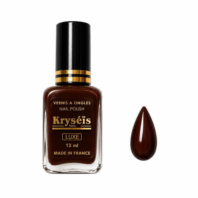 لاک مات ناخن کریسیز مدل LUXE شماره 34 رنگ شکلاتی تیره 