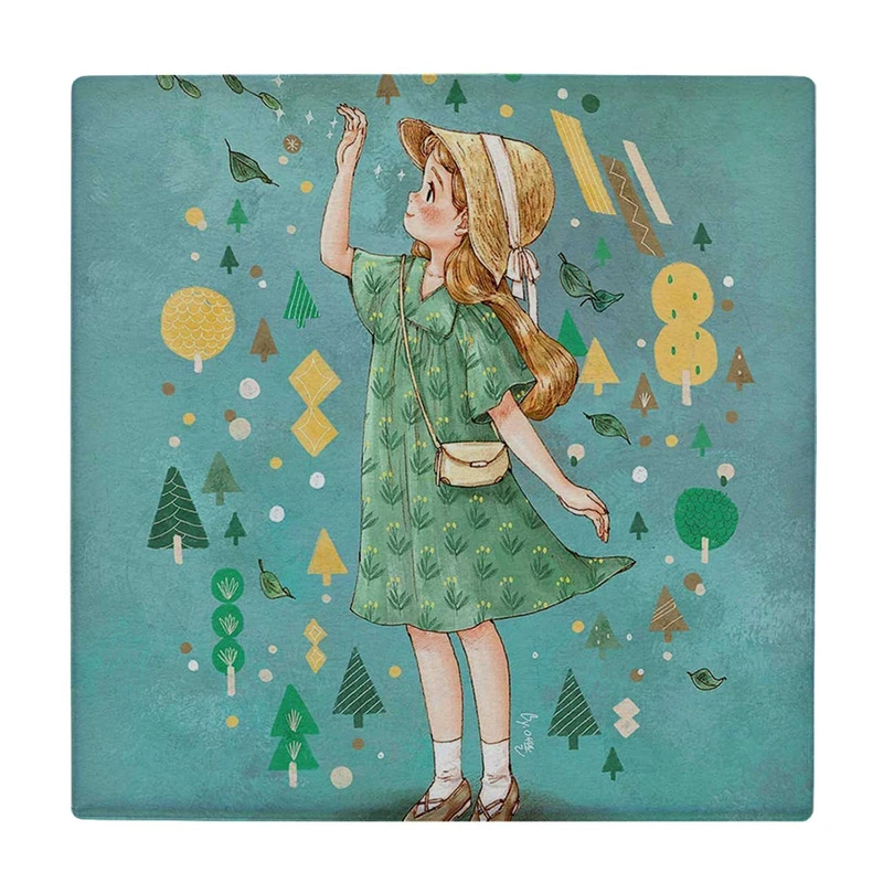 زیر لیوانی  مدل نقاشی دختر بچه کد    6421782_5977