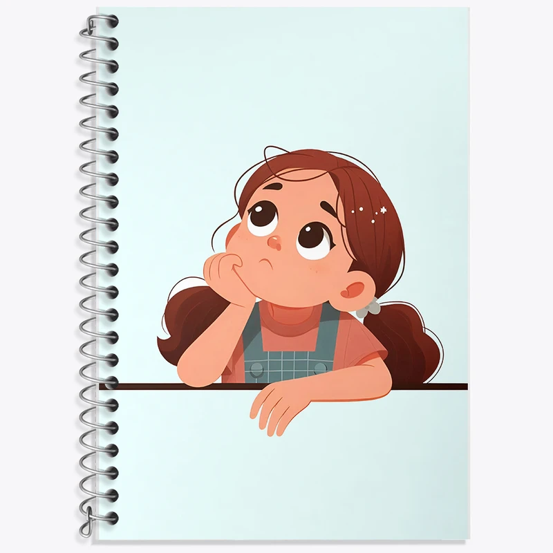 دفتر زبان 50 برگ خندالو مدل سه خط طرح دخترانه بامزه کد F5554